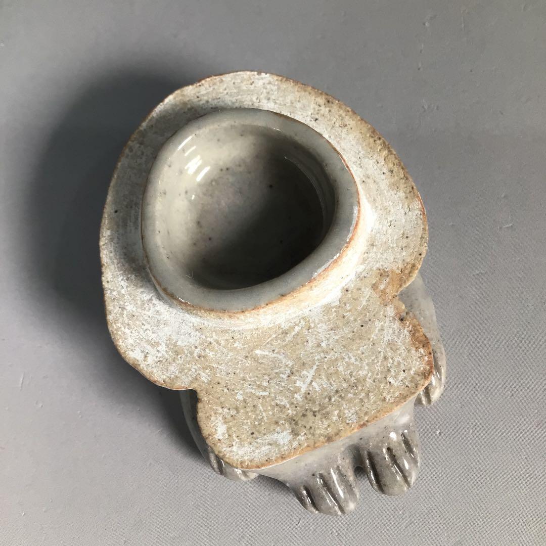 Ｎ２５１　香合　『膳所焼』『陽炎園造』『久田宗也　尋牛斎　箱書』『兎香合』　共箱