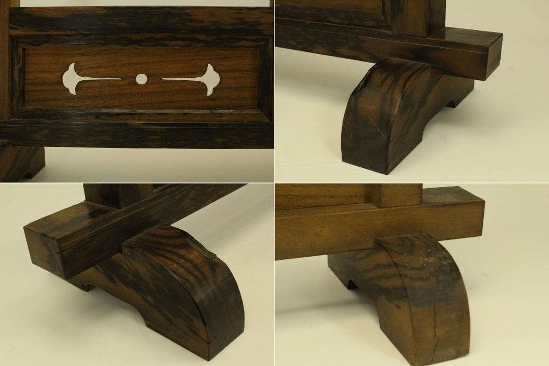 武具 日本刀 刀掛 黒柿 時代物(ZE651)