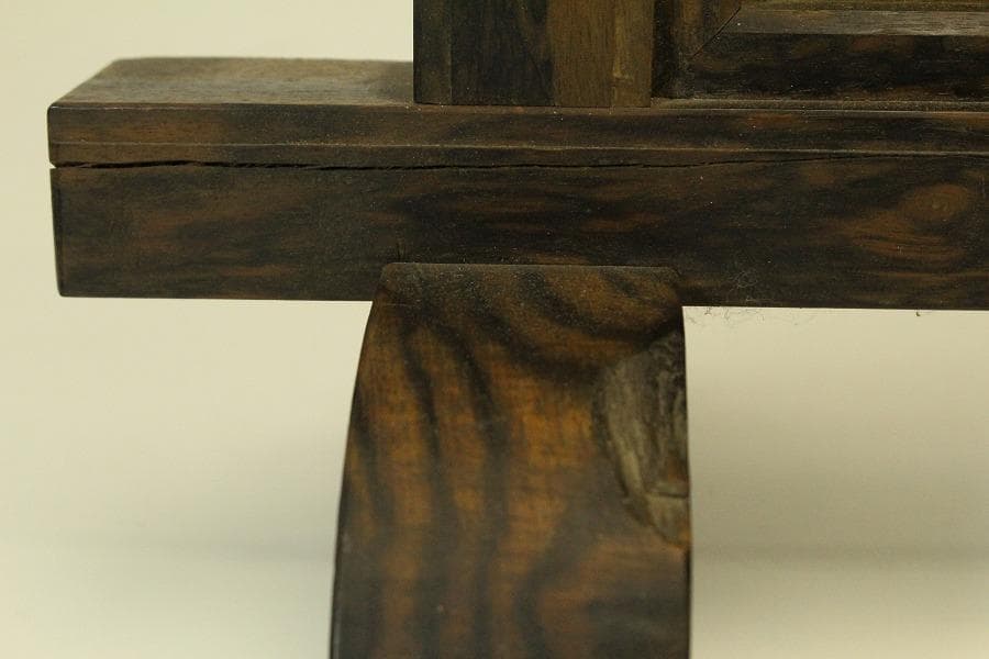 武具 日本刀 刀掛 黒柿 時代物(ZE651)