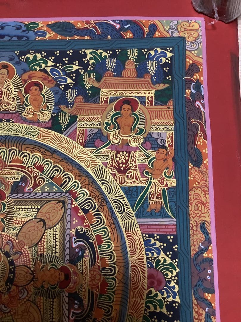 《 チベット密教　新品　1点物 》 手描き　曼荼羅　仏陀　釈迦　仏画　仏教　e6
