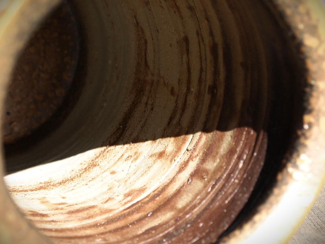 希少作★森陶岳★黒備前花入【寒風】★共箱