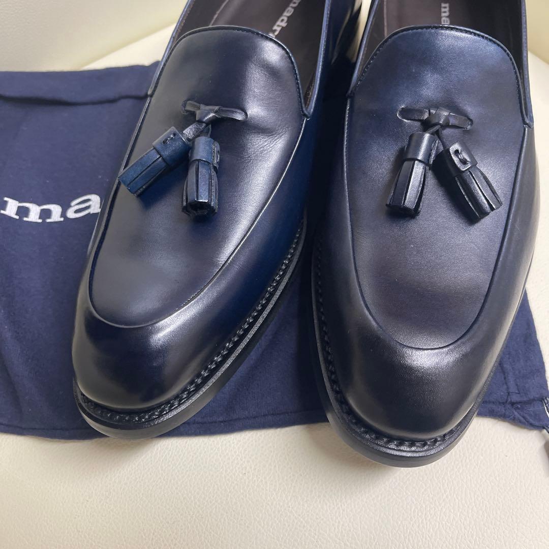 madraas ネイビー タッセル ドレスシューズ