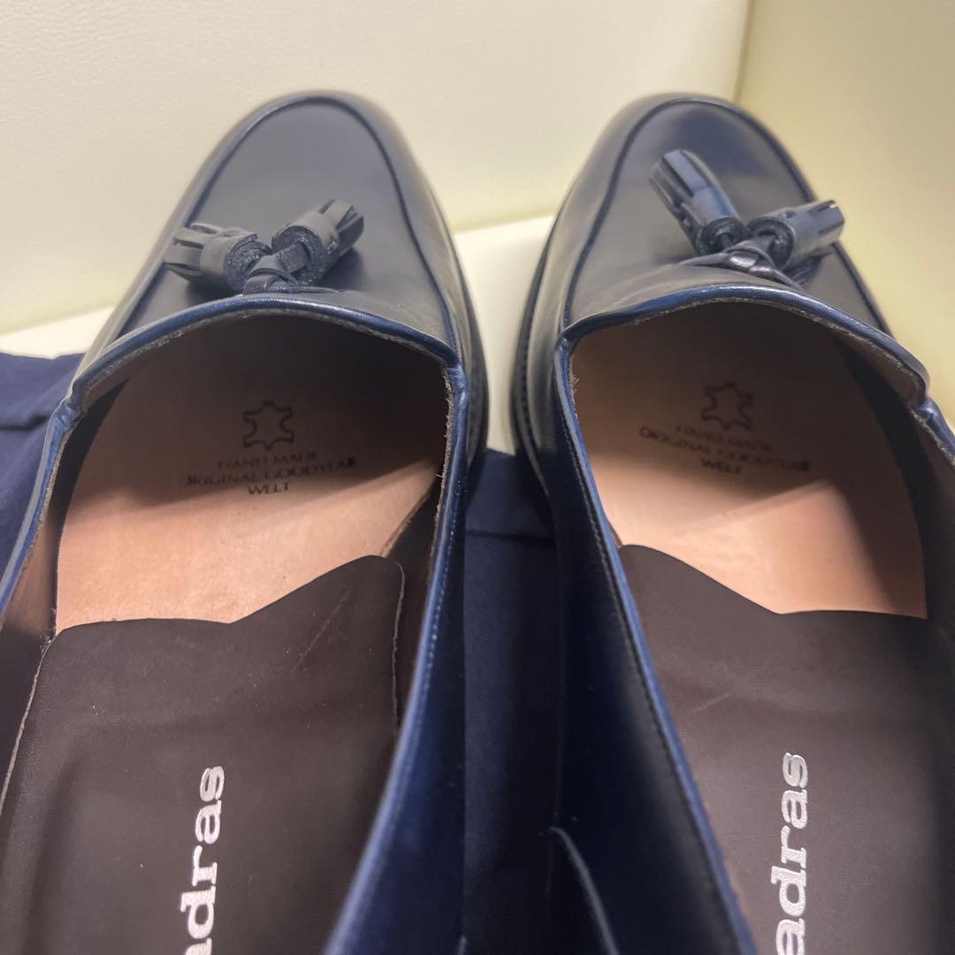 madraas ネイビー タッセル ドレスシューズ