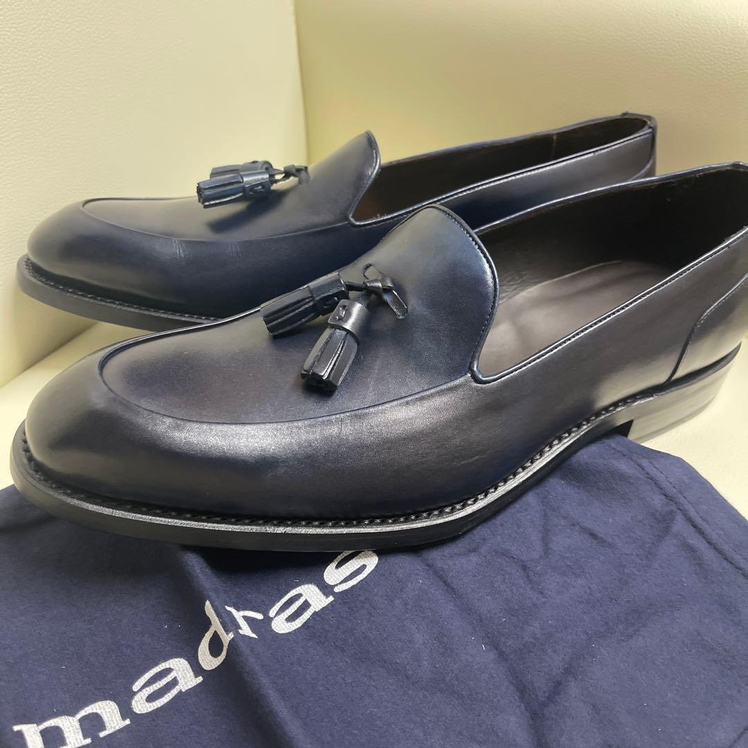 madraas ネイビー タッセル ドレスシューズ