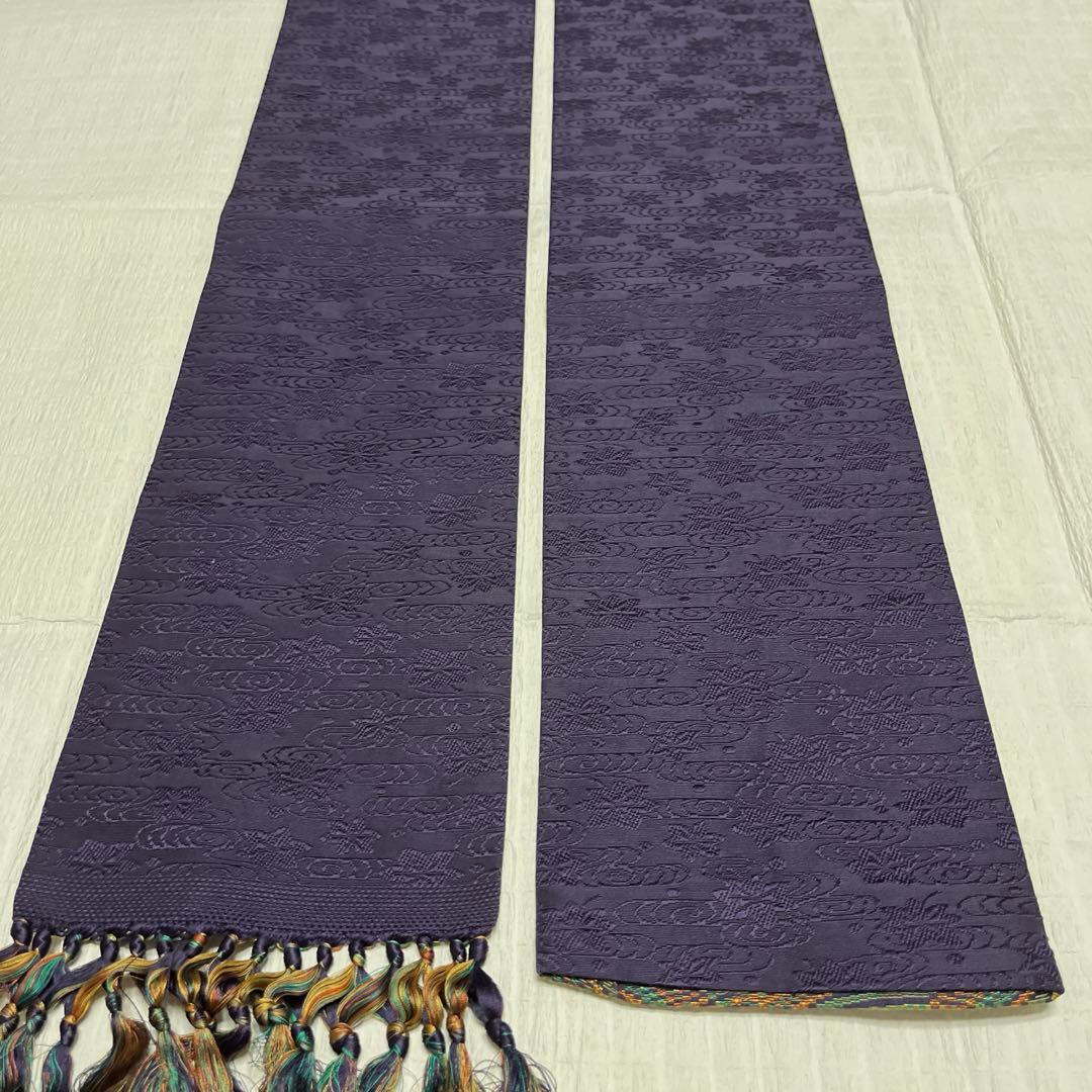 【中古品☆正絹】美品！本場筑前！博多織　半幅帯　リバーシブル