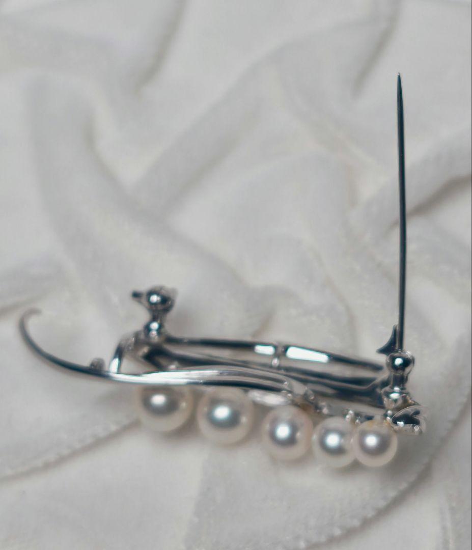 【美品 最高級】ミキモト ブローチ パール フォーマル 5珠 皇室御用達