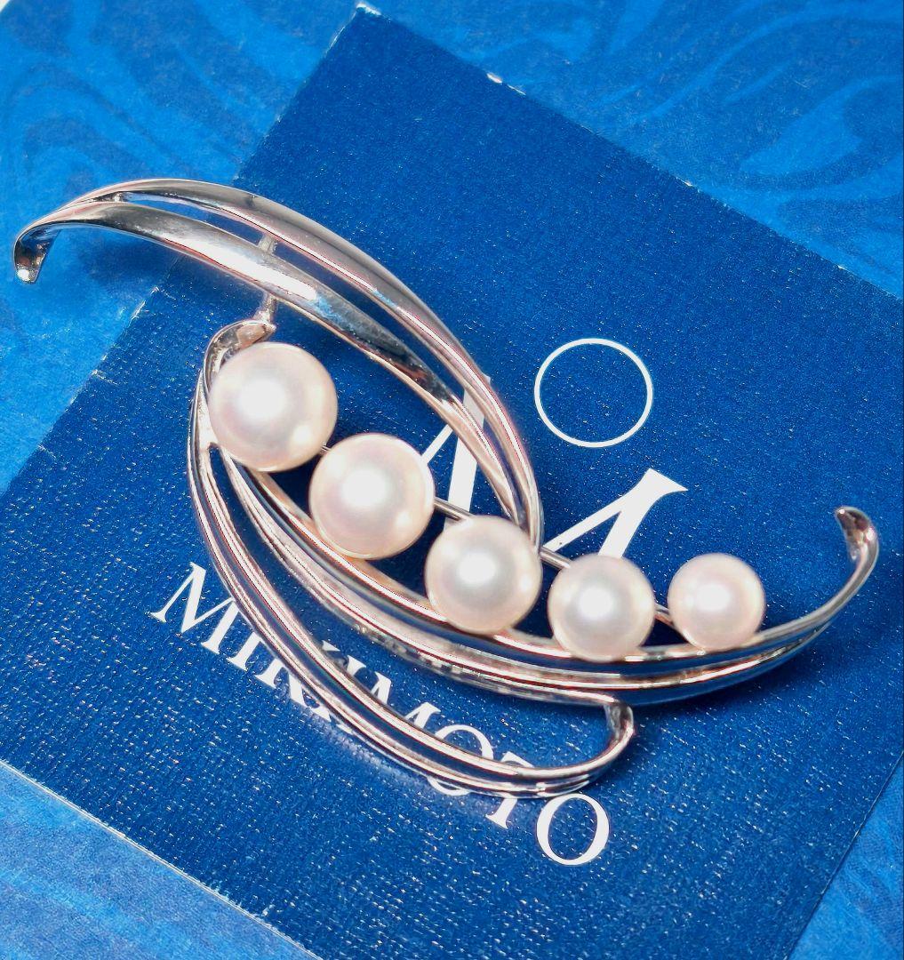 【美品 最高級】ミキモト ブローチ パール フォーマル 5珠 皇室御用達
