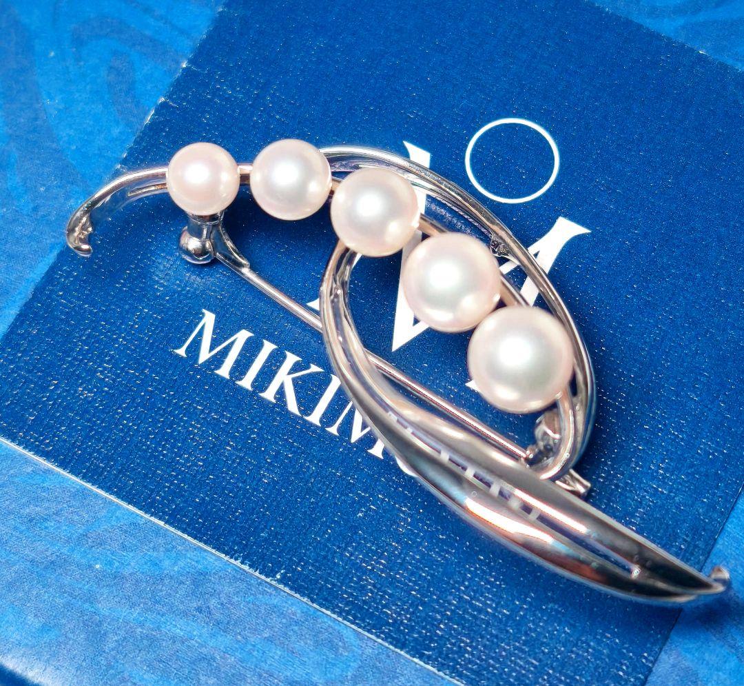 【美品 最高級】ミキモト ブローチ パール フォーマル 5珠 皇室御用達
