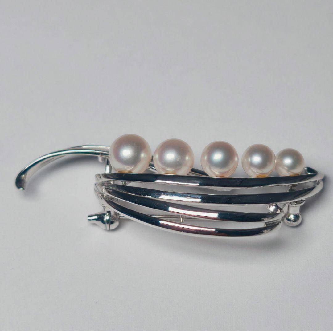 【美品 最高級】ミキモト ブローチ パール フォーマル 5珠 皇室御用達
