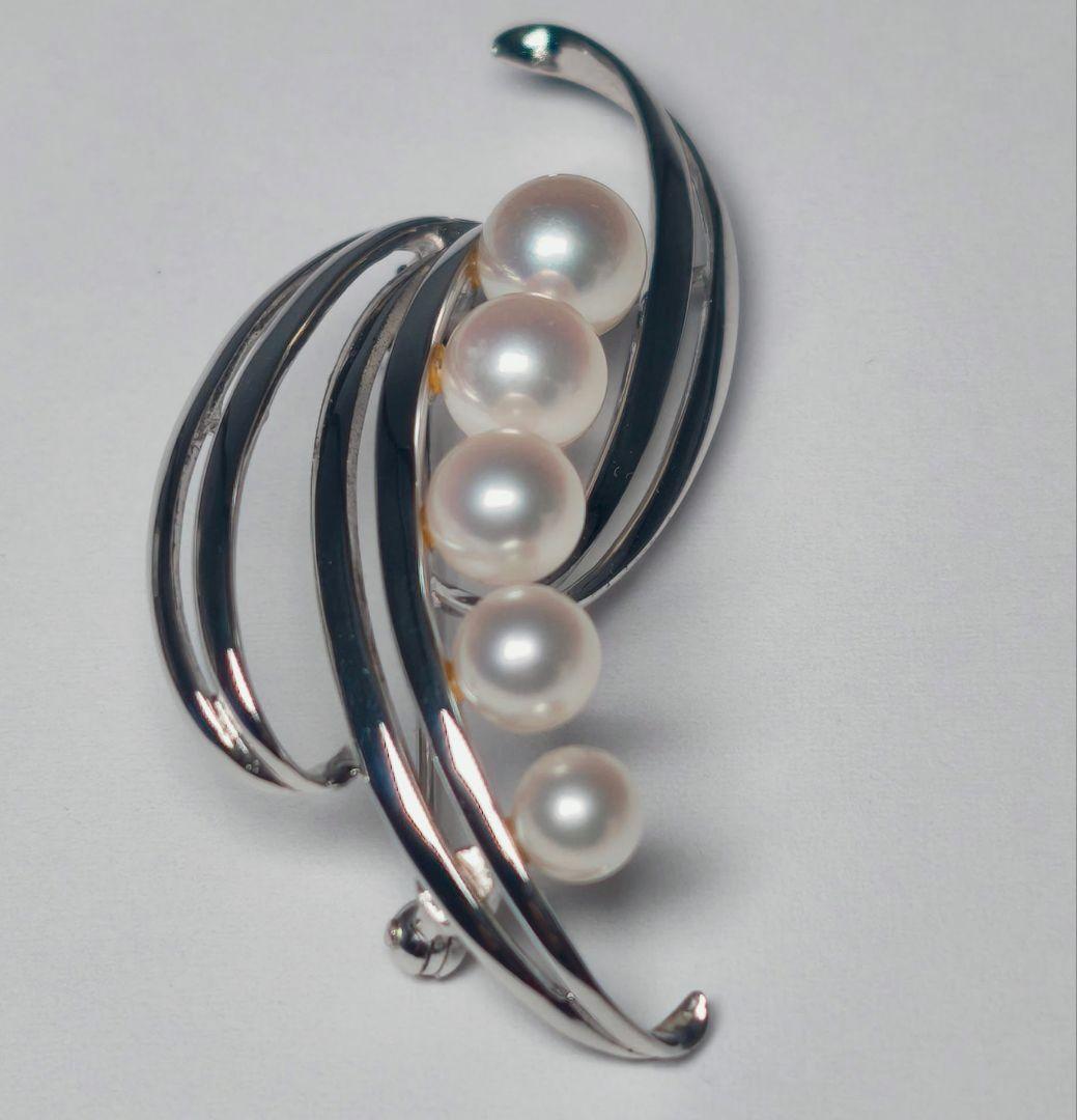 【美品 最高級】ミキモト ブローチ パール フォーマル 5珠 皇室御用達