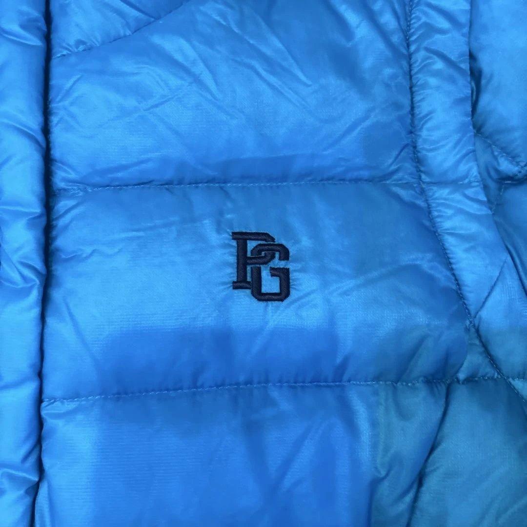 パーリーゲイツPG 青緑色ダウンジャケット　ロゴ入り　袖着脱可　ダウンベスト　M