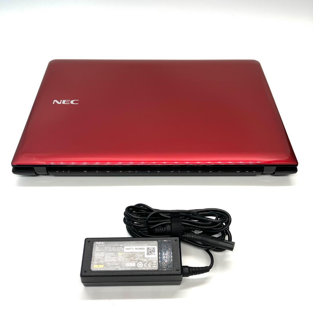 機能充実❣️軽快SSD✨艶赤 綺麗なノートパソコン✨ブルーレイ オフィス カメラ