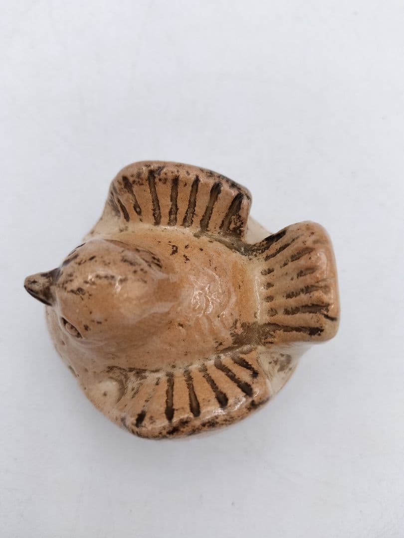 c390香合 福良雀 不志名焼 ８代土屋雲善 木箱 茶道具　古物