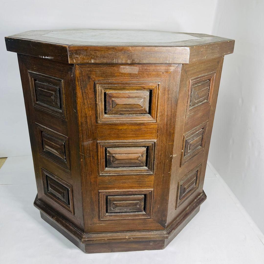 アンティーク オクタゴンサイドテーブル