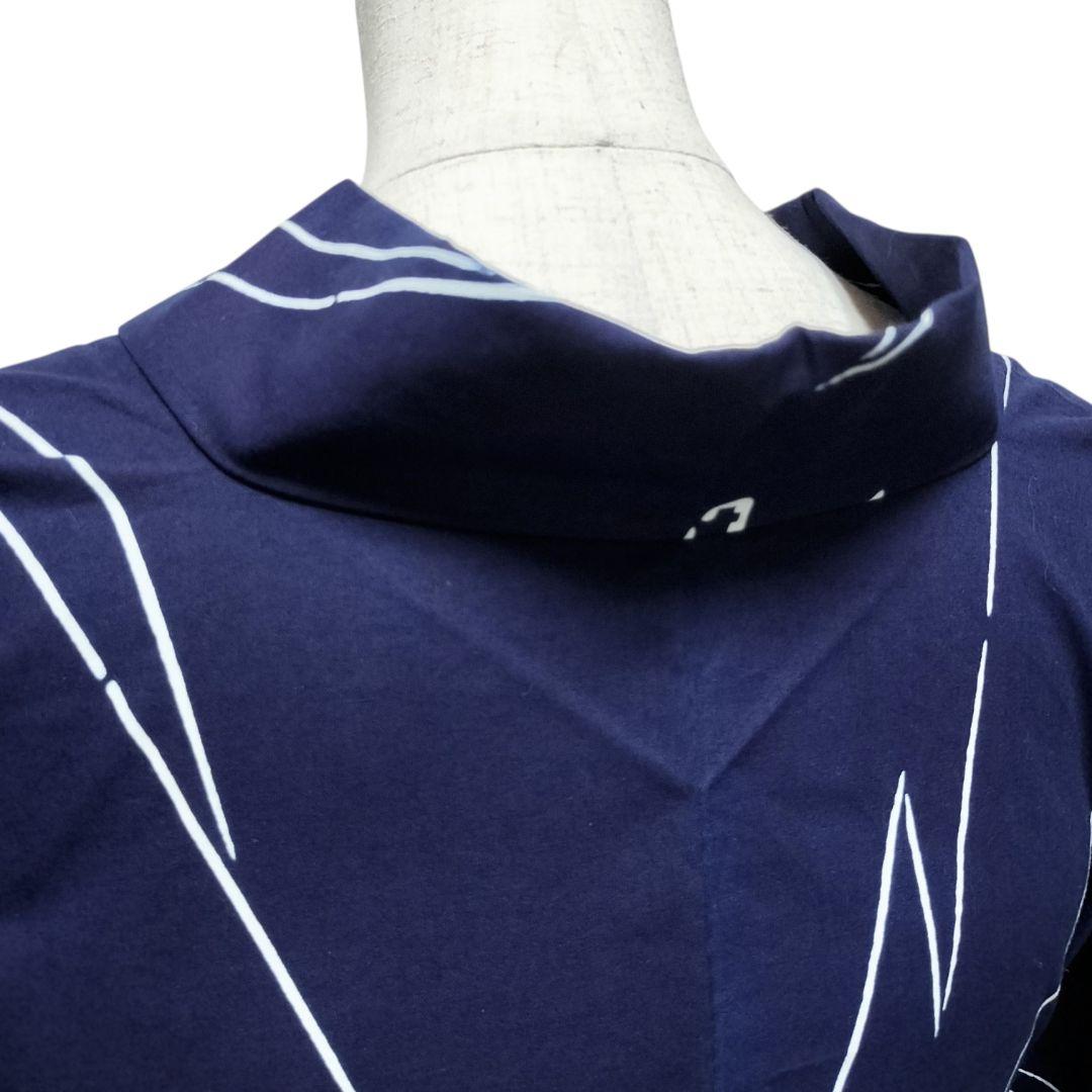 【浴衣】燕模様　ツバメ　鳥　未使用品　藍染 注染　紺　ネイビー レトロ　古典 綿