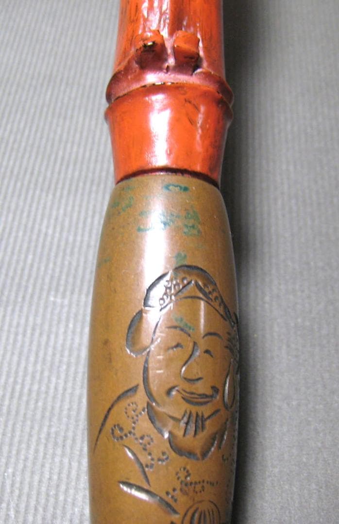 煙管　時代物　けんか煙管　29ｃｍ　喫煙具　恵比寿　鼠　小判　人物　戎　彫金
