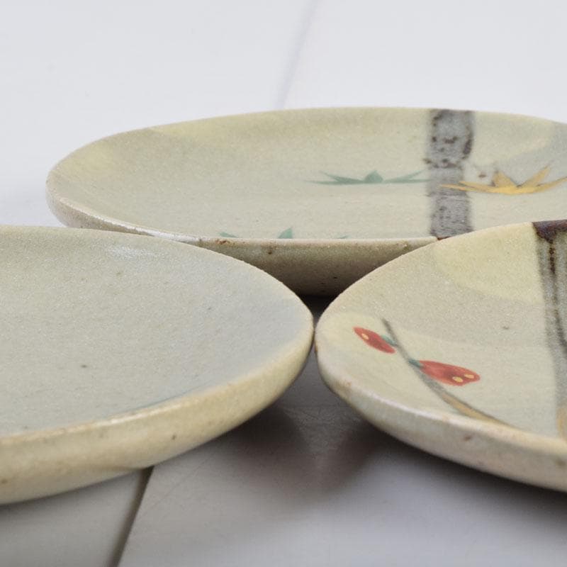 和食器　茶懐石　幸兵衛窯　絵変　銘々皿　五客　共箱　6点まとめて　V　8932A