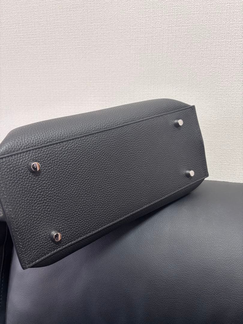 2way 黒 レザー ハンドバッグ 牛革