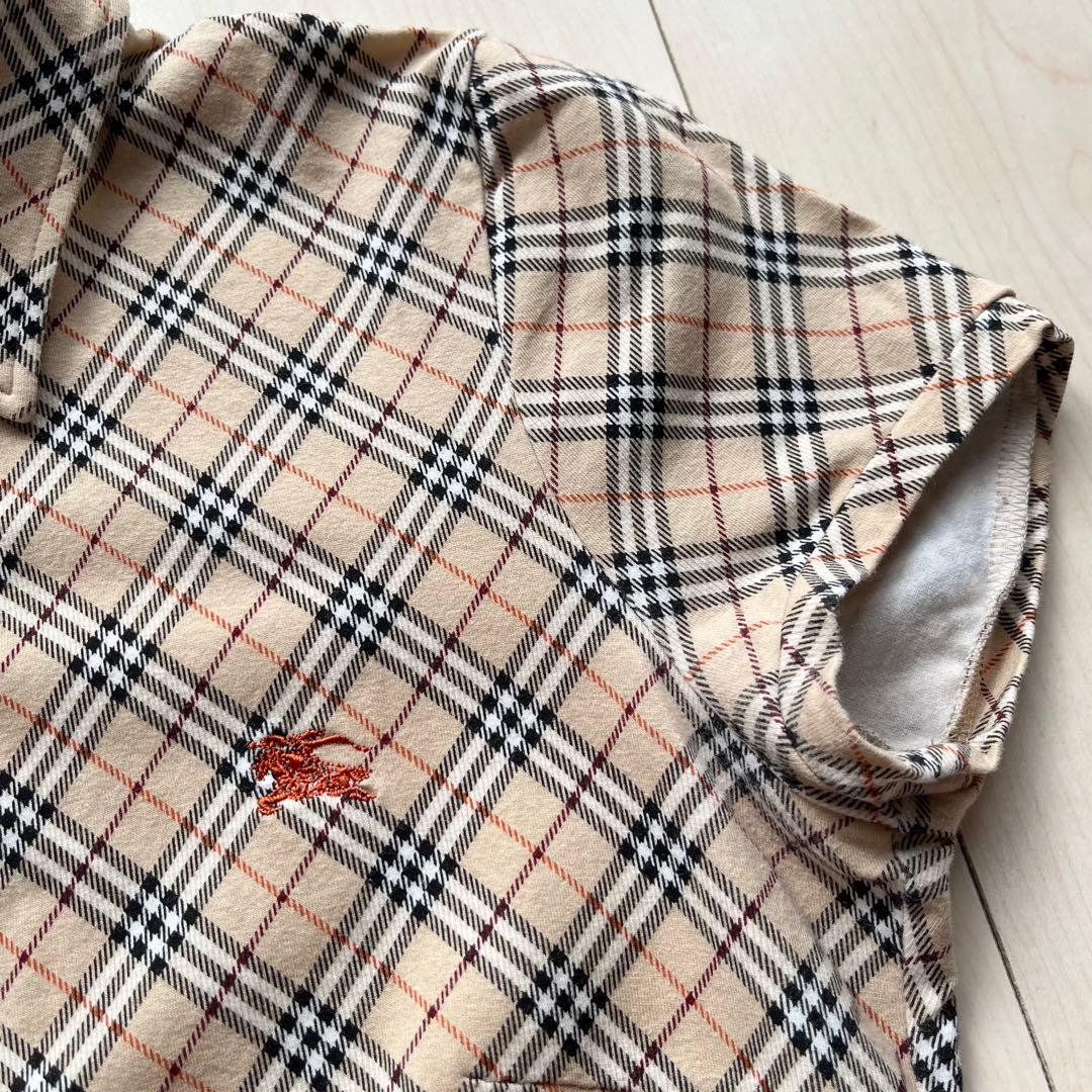 Y2K バーバリーブルーレーベル ノバチェック ポロシャツ ベージュ 38