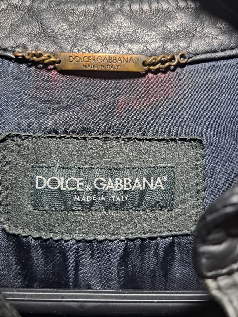 90s ITALY製 DOLCE & GABBANA レザーシャツ ロック古着
