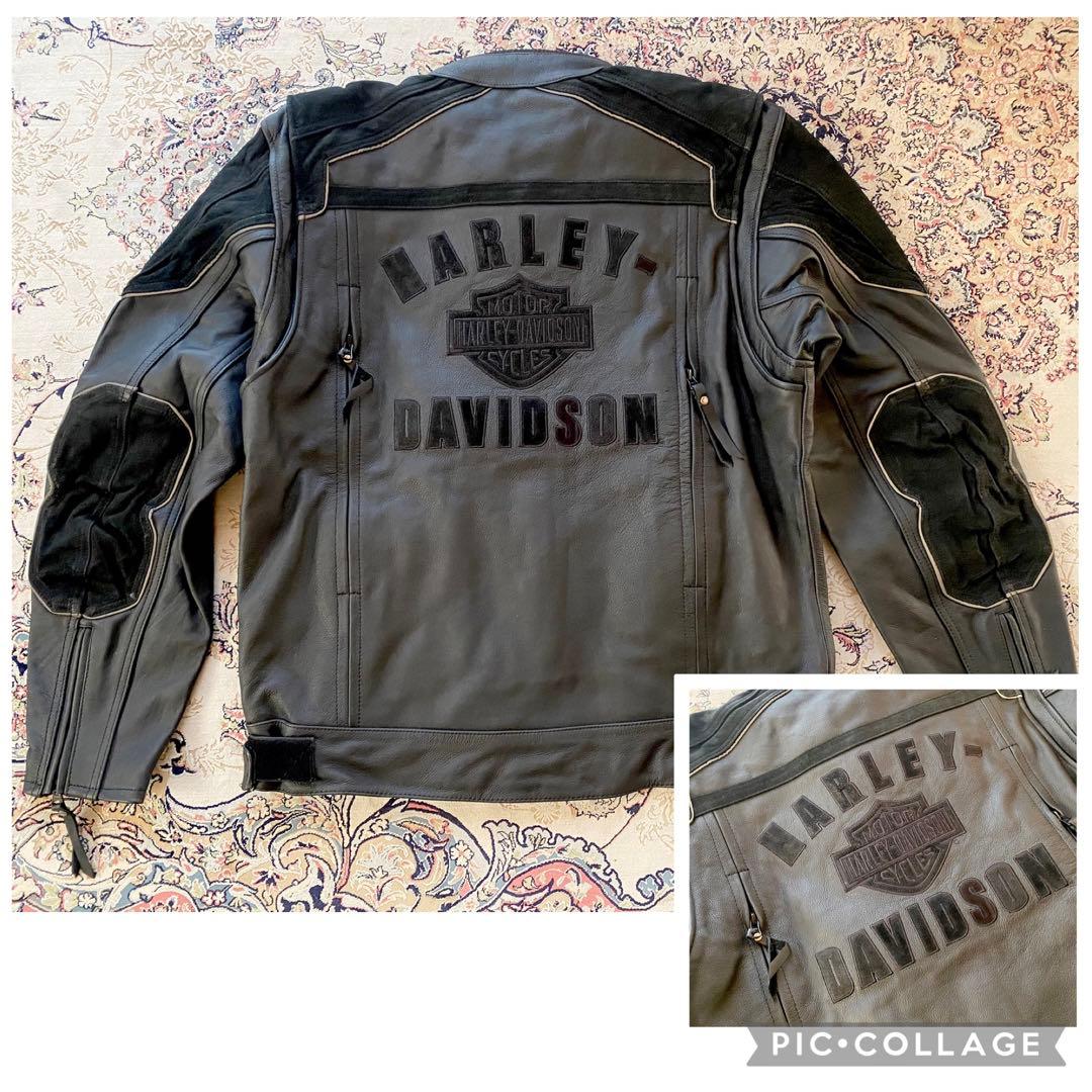 新品未使用HARLEY-DAVIDSON ブラックレザーロゴジャケット在庫限り。