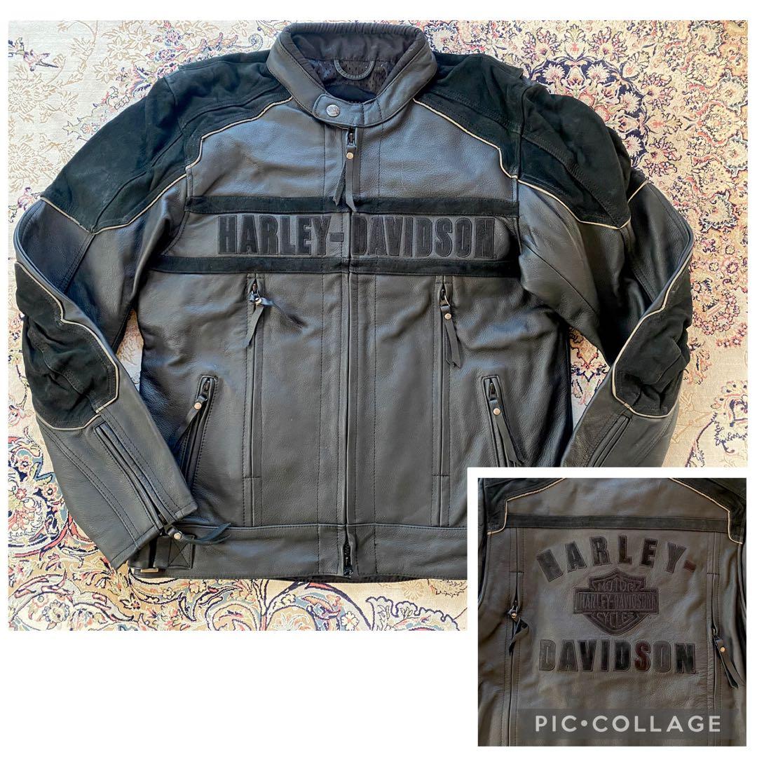 新品未使用HARLEY-DAVIDSON ブラックレザーロゴジャケット在庫限り。