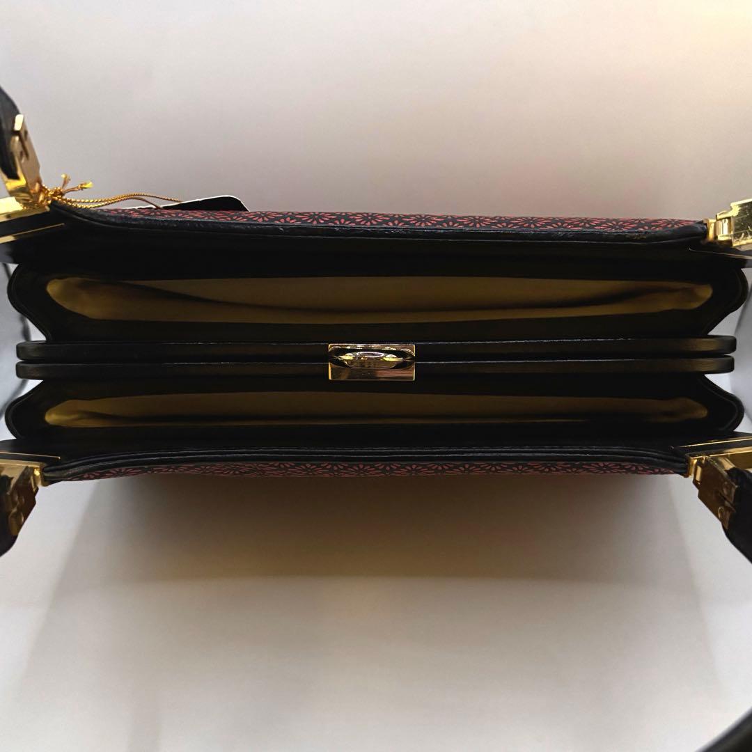 【新品未使用】印傳屋　甲州印伝　ハンドバッグ　ゴールド金具　INDENYA