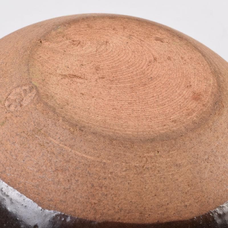 茶道具　膳所焼　淡海ぜぜ　平茶入　仕覆付　宗達極書付箱　M　8488