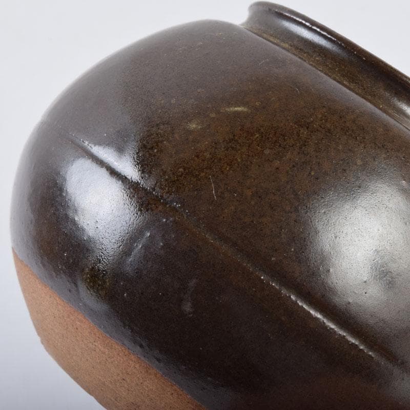 茶道具　膳所焼　淡海ぜぜ　平茶入　仕覆付　宗達極書付箱　M　8488