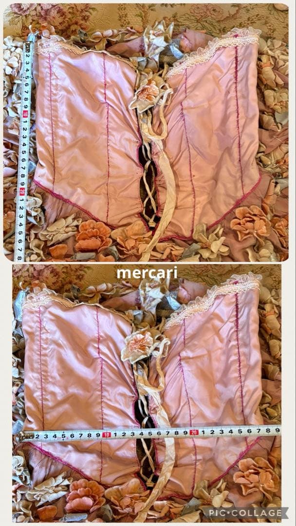 フランス アンティーク　稀少　布花　パニエ　クリノリン