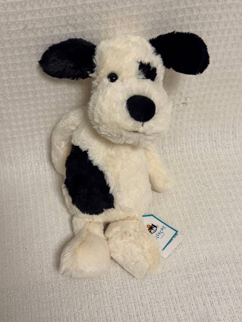 ジェリーキャット　パピー　犬　dog ぬいぐるみ　白 黒　ぶち　M