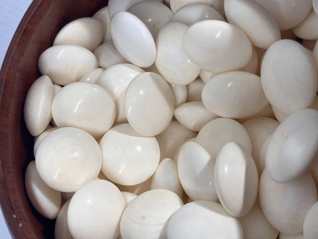 A【碁石セット】囲碁 蛤 貝 木製 趣味 遊び　木箱入り