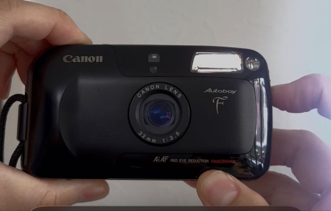 動作確認済　美品Canon Autoboy F フィルムカメラ　カバー保証書付