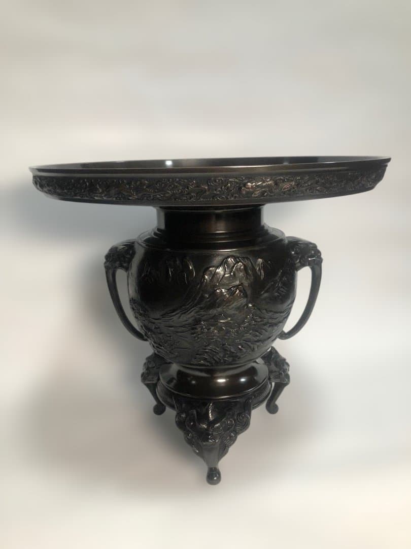 メルです　銅製　薄端　花器　　秀果造　飾り　美品