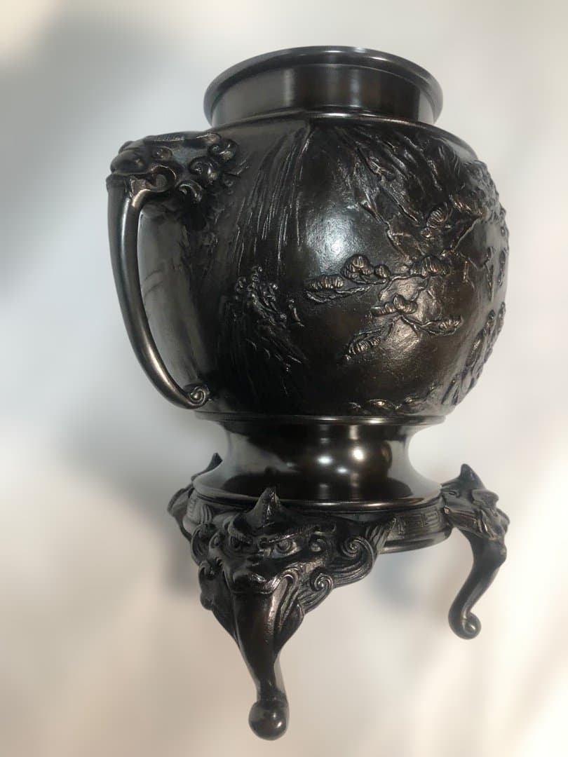 メルです　銅製　薄端　花器　　秀果造　飾り　美品