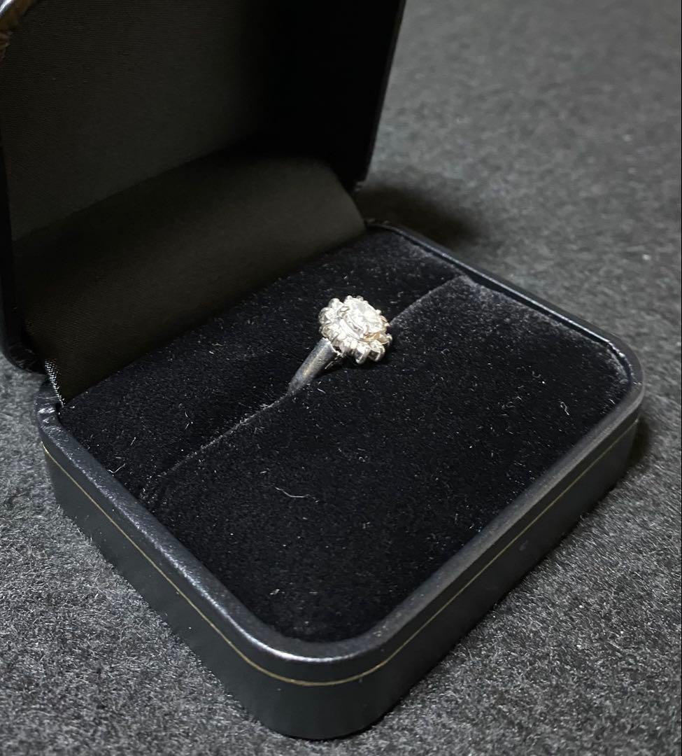 天然ダイヤモンド オーバルカット プラチナリング 指輪 pt850