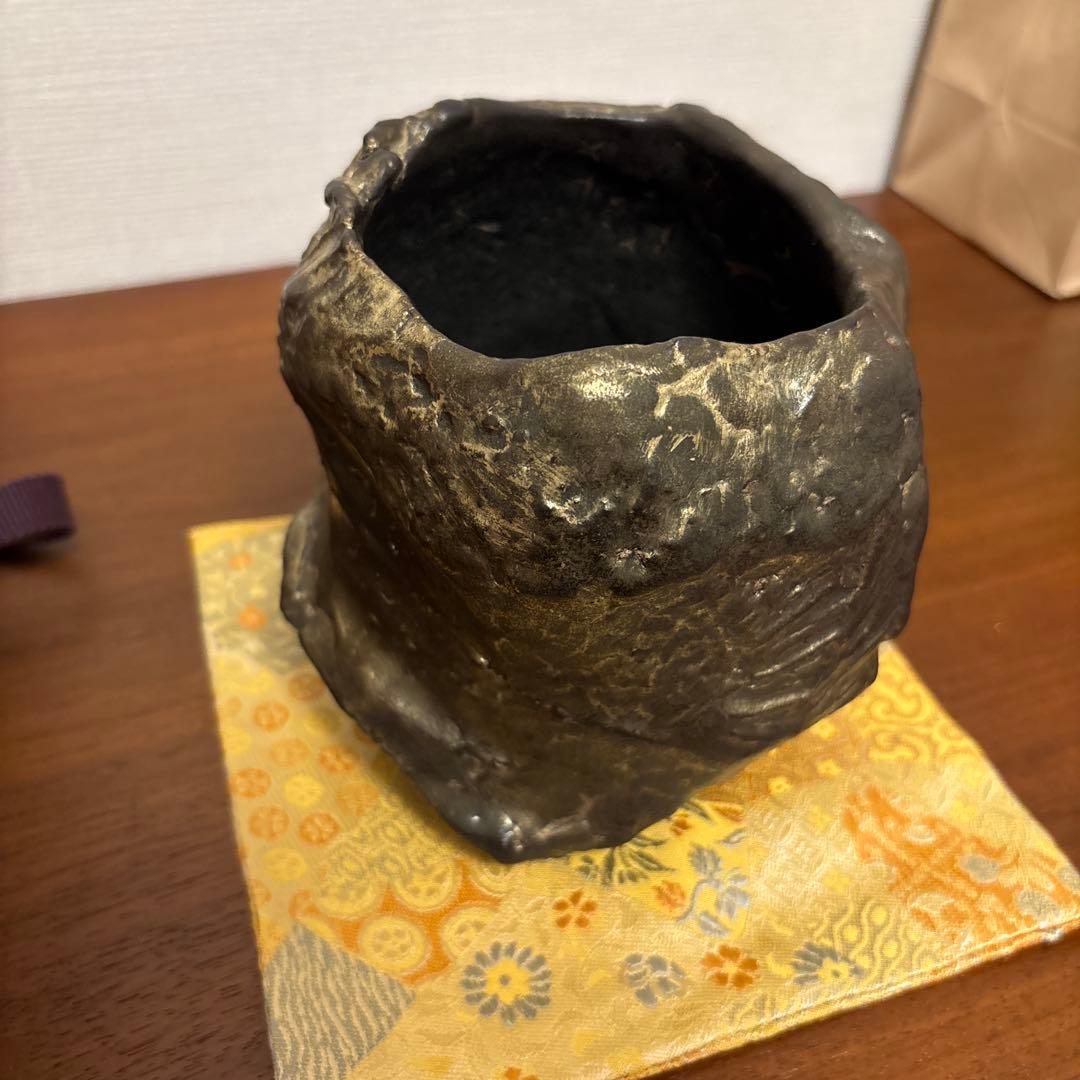 池田省吾 黒金彩茶碗 抹茶茶碗 ikeda shogo