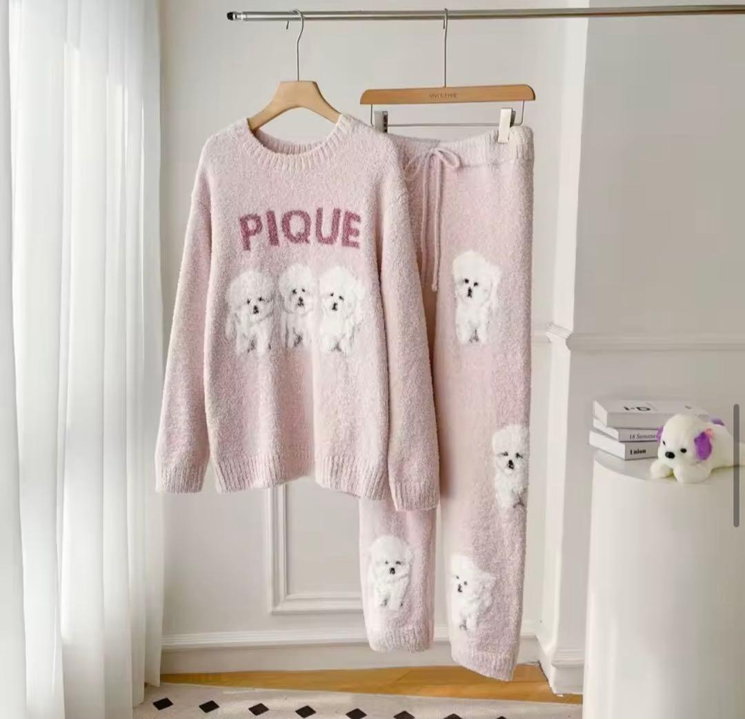 新品未使用！ジェラピケ　ビションジャガードプルオーバーピンク