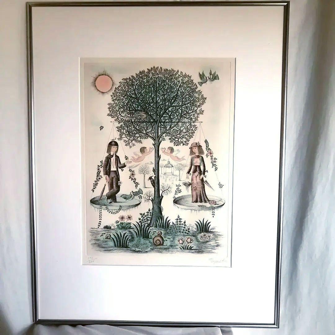 【入手困難】【美術館級】恋人達の版画　Peynet　ペイネ　美品