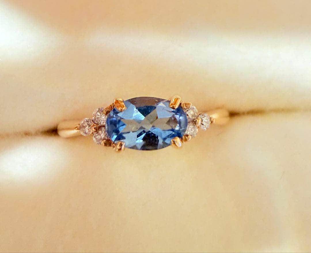 期間限定値下げ　BIZOUX ビズー　アクアマリン K18リング　フラヴィ