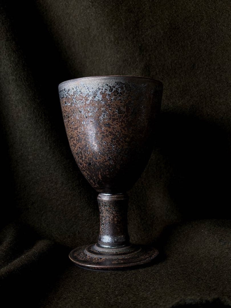 濱中史朗作　ステムグラス　レオパード　ホワイト