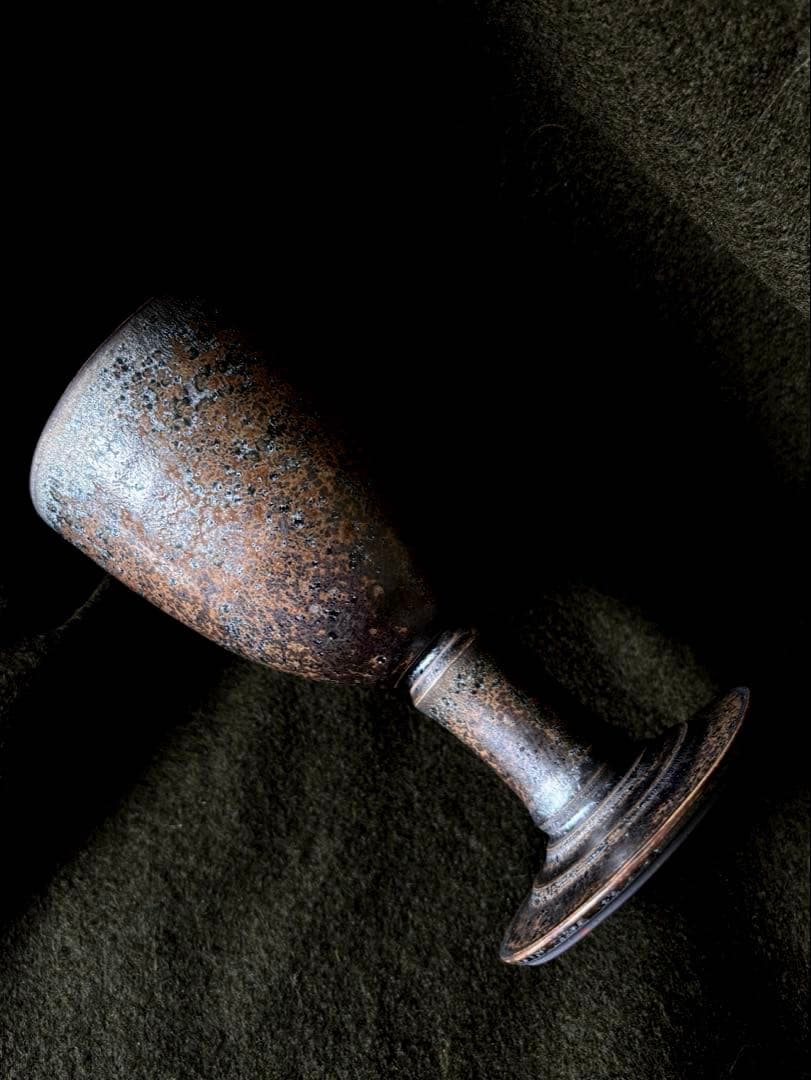 濱中史朗作　ステムグラス　レオパード　ホワイト