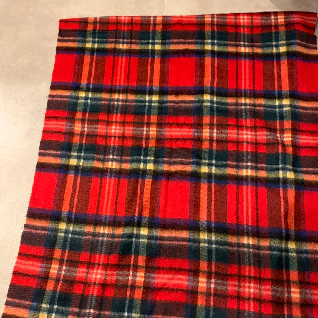 カシミヤ100％ 大判チェックマフラー