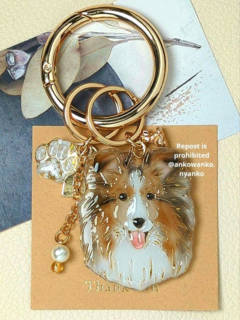 シェルティ　愛犬 ankoわんこチャーム　 バッグリング　犬