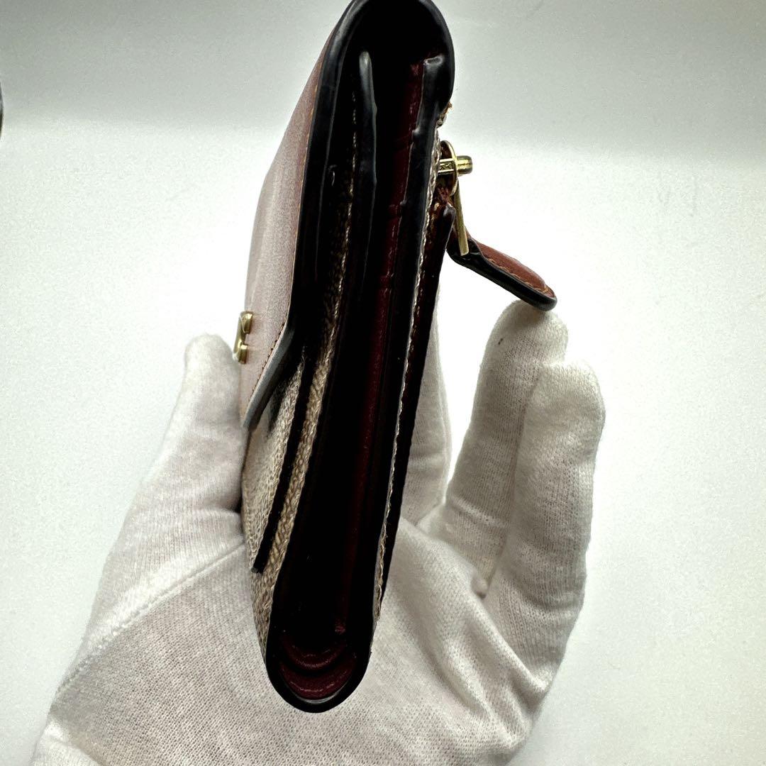 COACH 三つ折り財布 ミニ財布 シグネチャー柄コンビデザイン Cロゴ