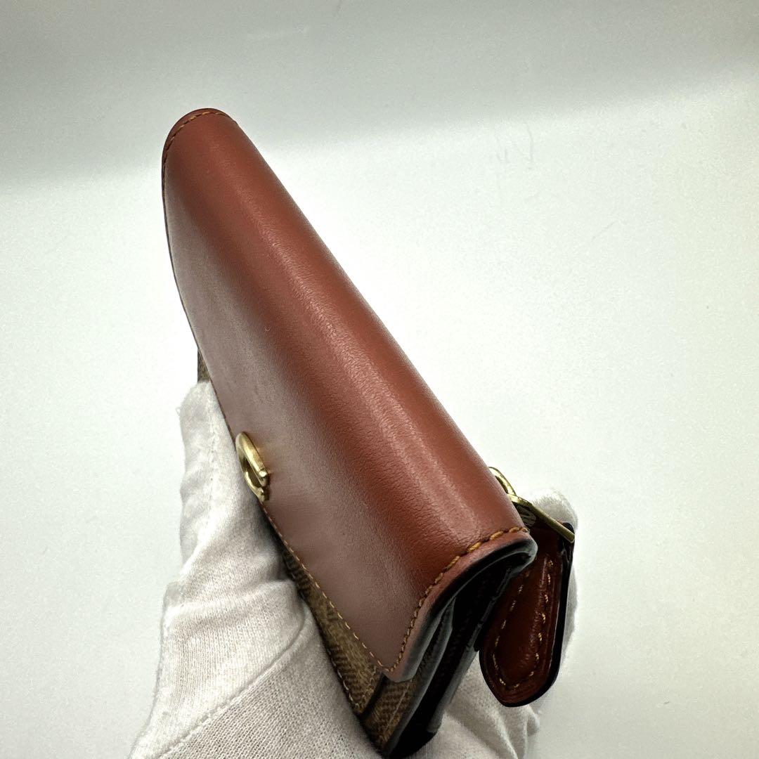 COACH 三つ折り財布 ミニ財布 シグネチャー柄コンビデザイン Cロゴ