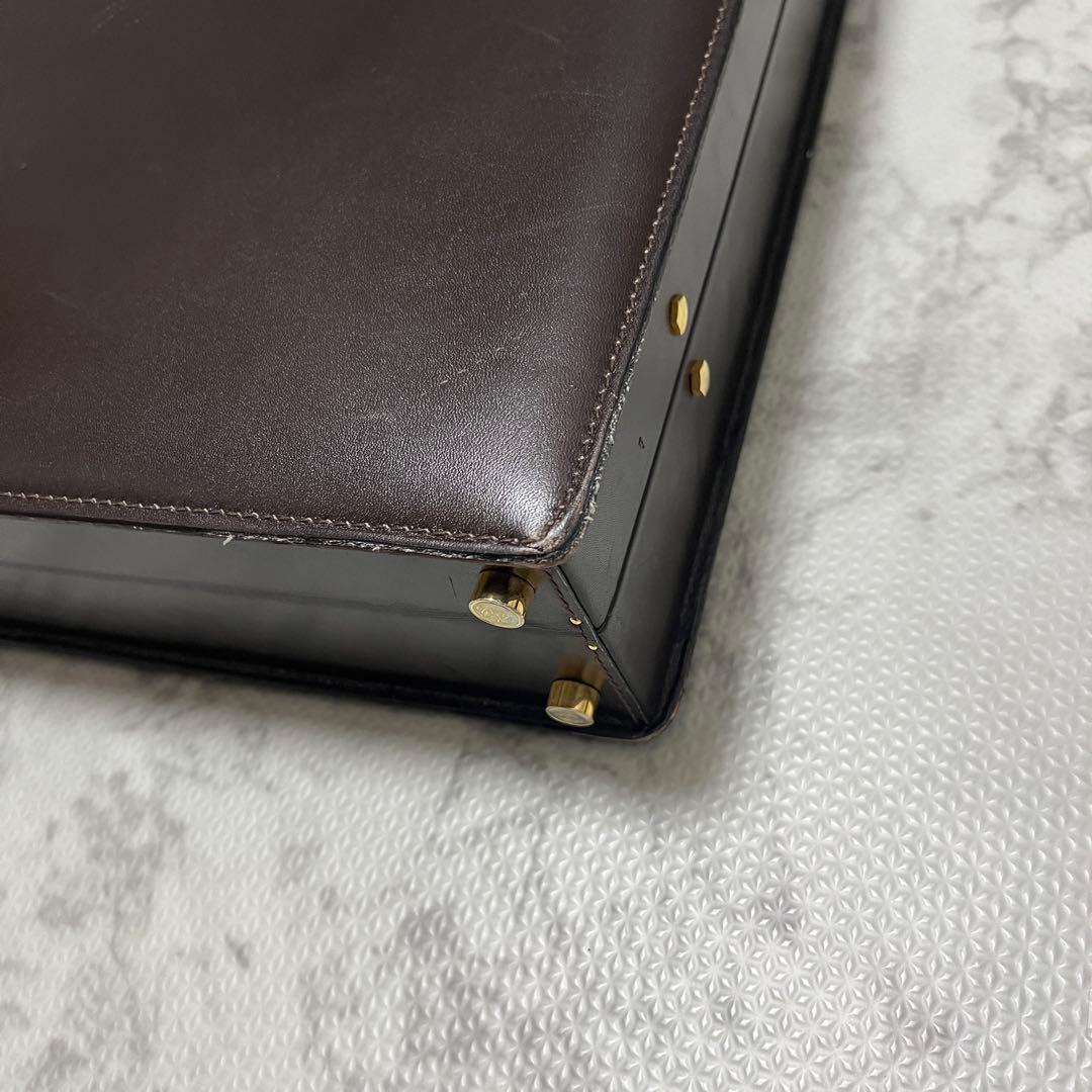 ロエベ アタッシュケース ビジネスバッグ アナグラム レザー ブラウン