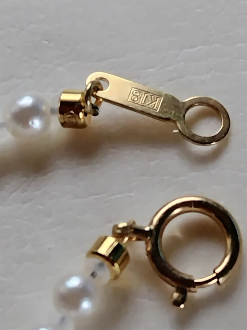 K18　アコヤ真珠ベビーパール　ロングネックレス