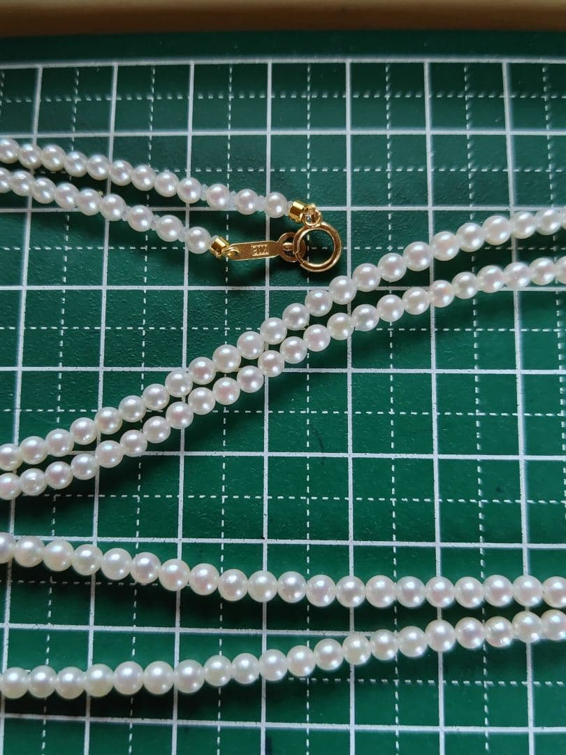 K18　アコヤ真珠ベビーパール　ロングネックレス