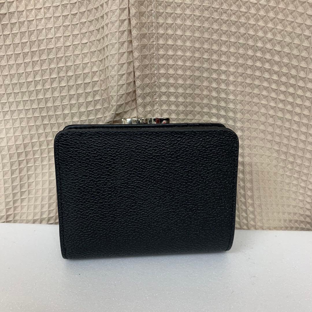 ヴィヴィアンウエストウッド　折り財布　オーブ　ガマ口　レザー　黒